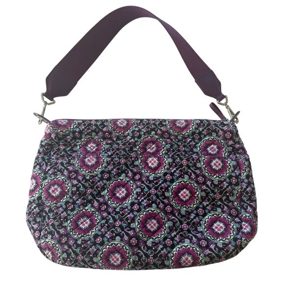 Vera Bradley Purple Medallion Carson Shoulder Bag - Picture 2 of 9